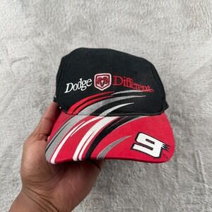 Vtg Chase Authentics Baseball Cat‎ Hat Mens OSFA Black Preowned Bill Elliot #9